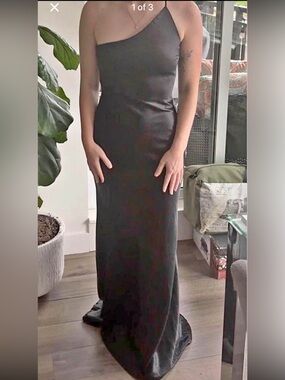 Lulu's One-Shoulder Black Maxi Dress